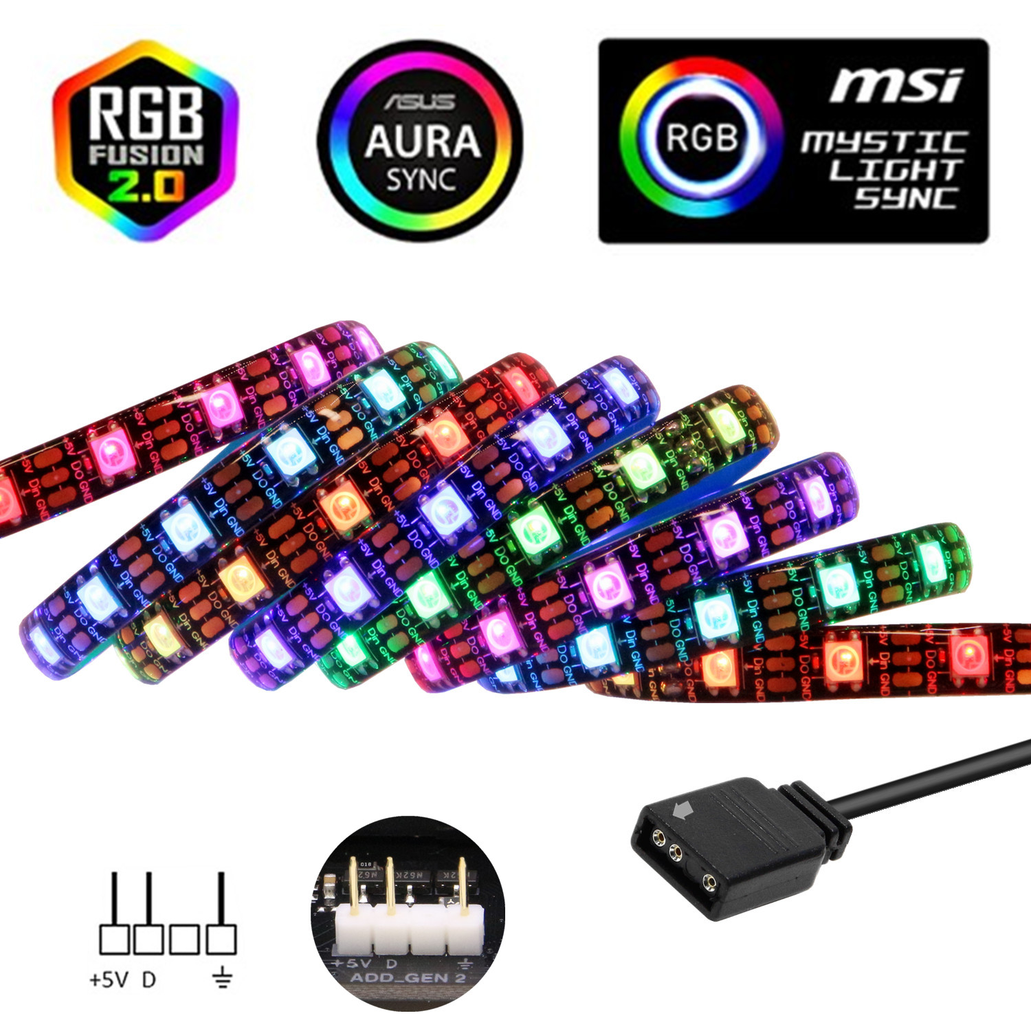 Ws2812B Strip 5V - Fita LED WS2812b ARGB 5V 60Led/m