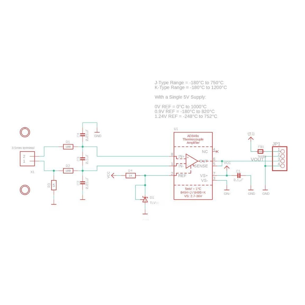 Thermocouple Module K Type - Módulo de condicionamento de sinal para