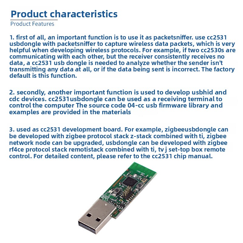 CC2531 ZigBee USB Dongle Borde - Zigbee Cc2531 avaliação e preço