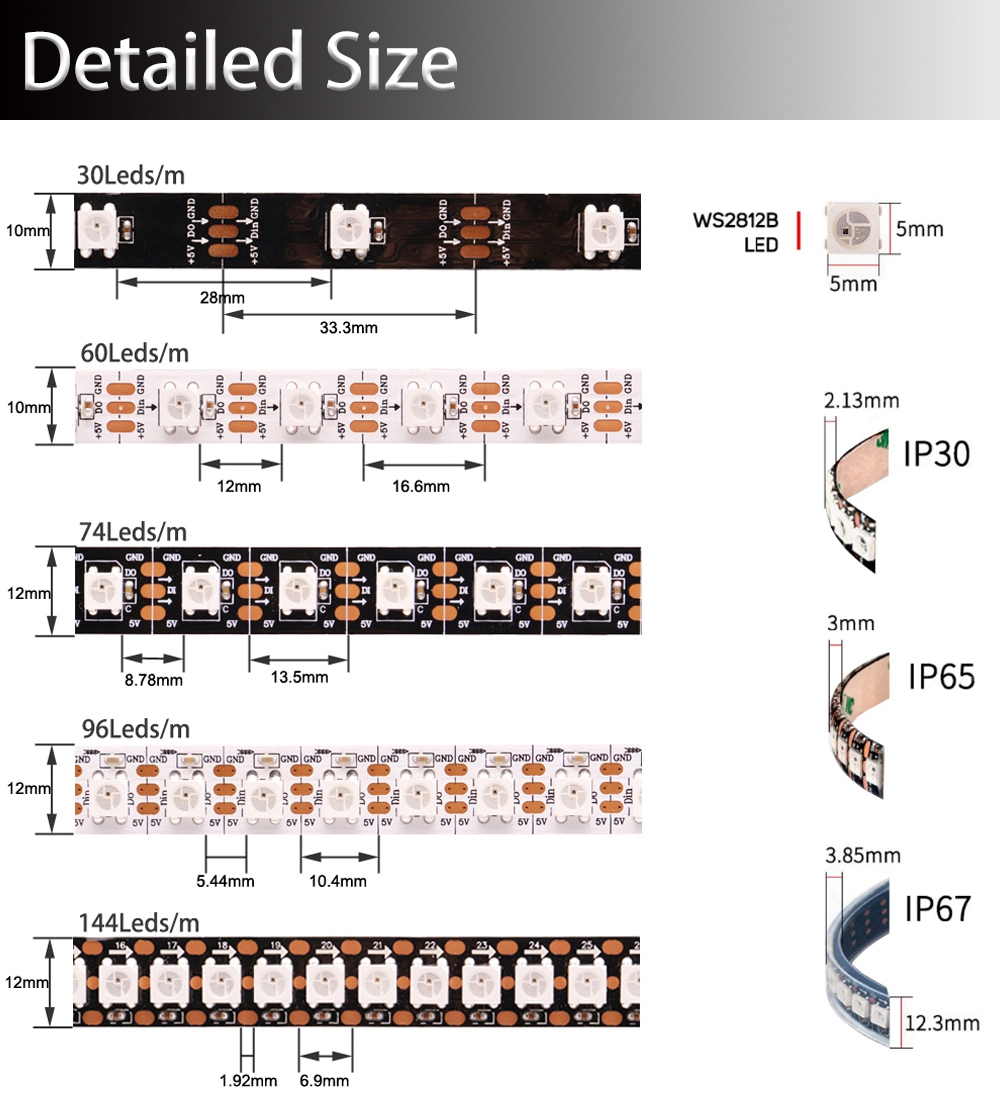 Fita de LED Inteligente WS2811 - Ws2812B Strip 5V avaliação e preço